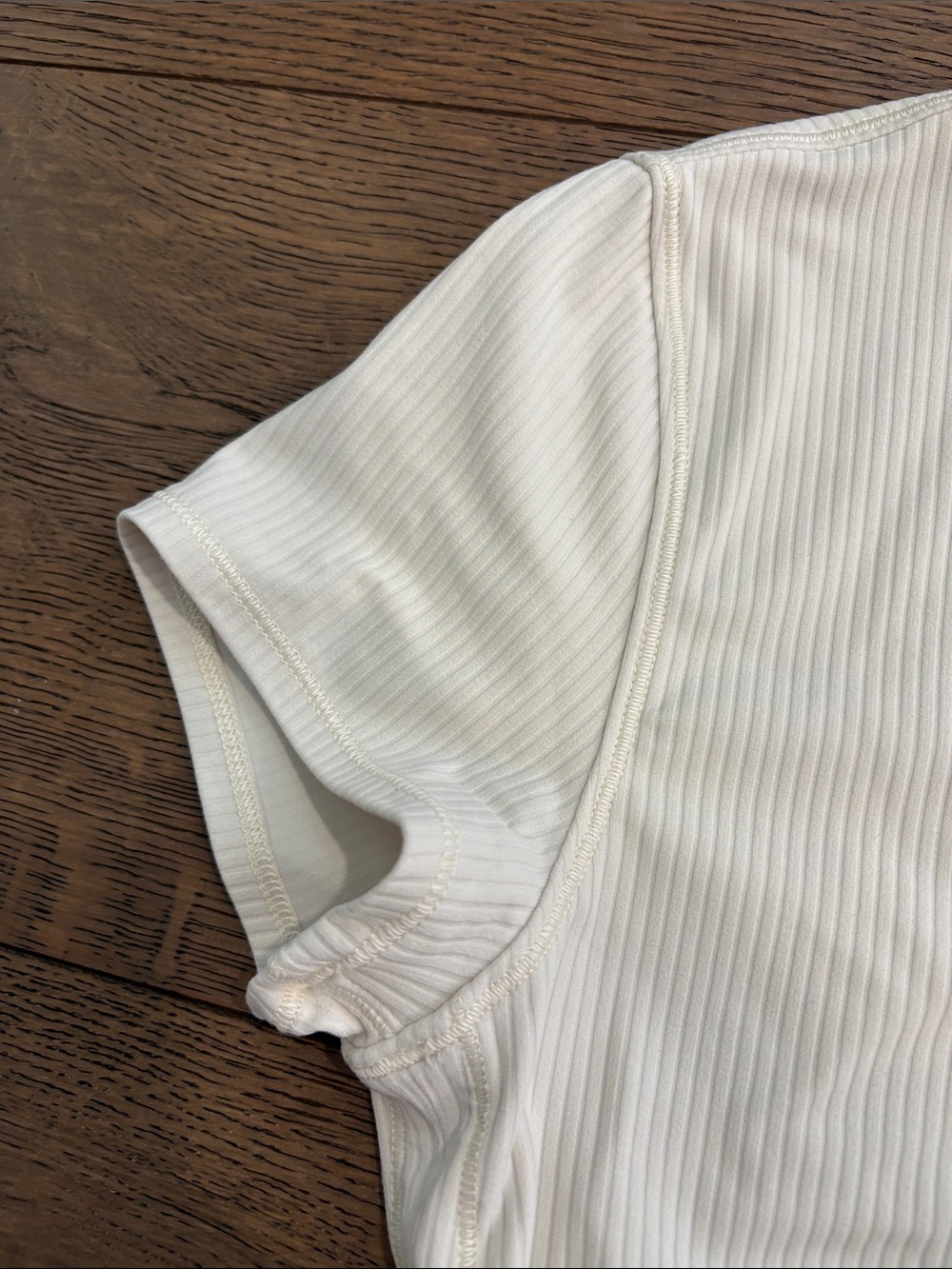 Lululemon All It Takes Back Twist Ribbed Short Sleeve Shirt Cream - Picture 3 of 6